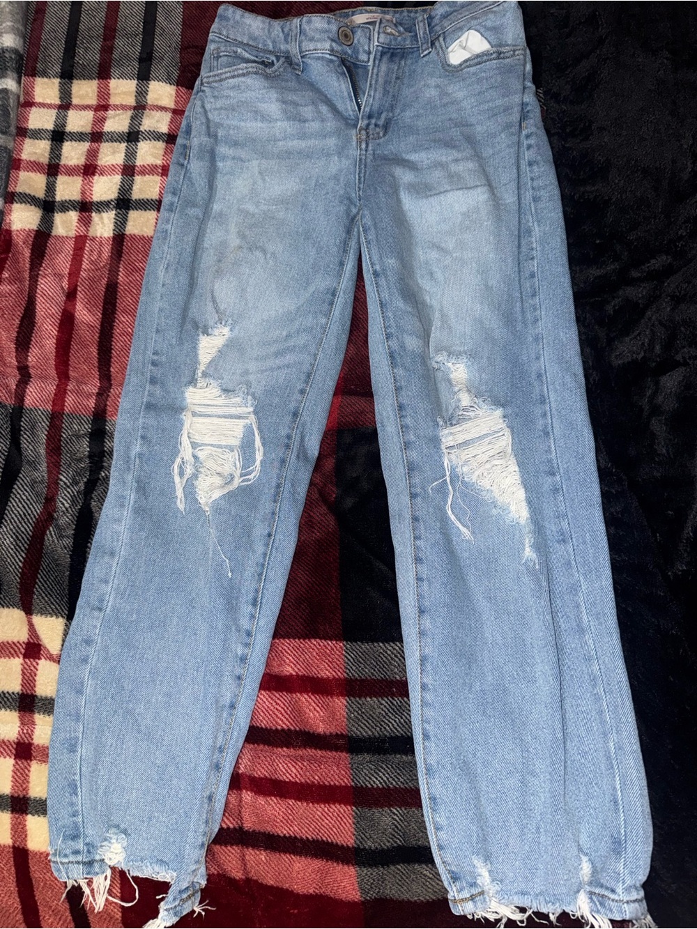 SO Light Blue Distressed Boyfriend Jeans